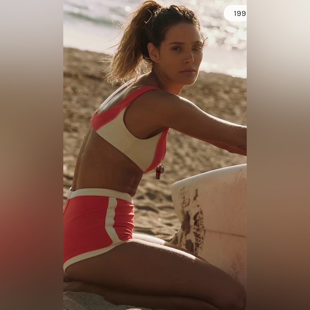 🆕 2pc Free People X ONEONE Eleanor Surf Top & Genesis Surf Bottoms in Ola - Picture 8 of 10